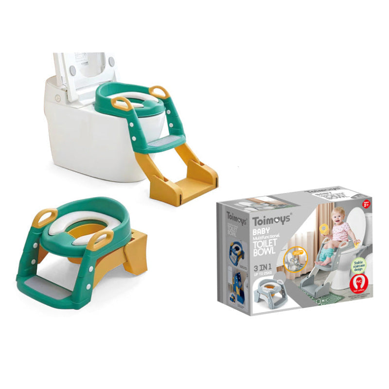 Green Children's Toilet Trainer Seat Foldable Potty Ladder With Color Box Easy Use For Kids