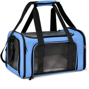 S Blue Portable Foldable Pet Carrier Bag Large Capacity Travel For 2 Small Pets Comfortable And Stylish Cat Backpack Eas