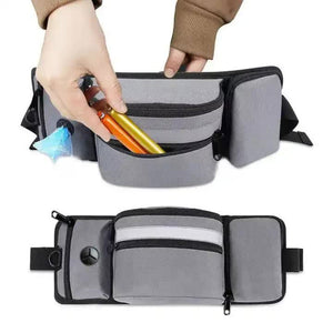 Black Portable Dog Training Bag Multi Function Pet Snack Pouch Waste Holder And Waist For Walking Outdoor Adventures