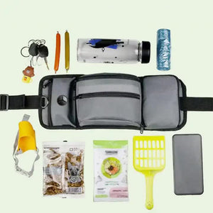 Black Portable Dog Training Bag Multi Function Pet Snack Pouch Waste Holder And Waist For Walking Outdoor Adventures