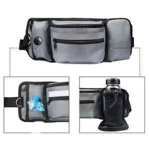 Black Portable Dog Training Bag Multi Function Pet Snack Pouch Waste Holder And Waist For Walking Outdoor Adventures