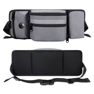 Grey Portable Dog Training Bag Multi Function Pet Snack Pouch Waste Holder And Waist For Walking Outdoor Adventures