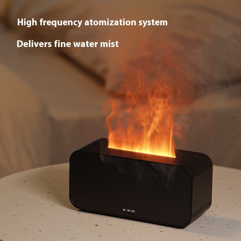 Black Timing Simulation Aroma Diffuser Usb Household Flame Humidifier Aromatherapy Machine Spray Air