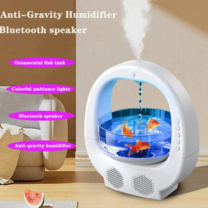 Black 3 In 1 Anti Gravity Humidifier Multifunctional Aromatherapy Machine Bluetooth Compatible Speaker Fish Tank Ambient