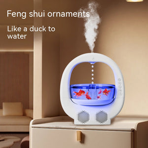 Black 3 In 1 Anti Gravity Humidifier Multifunctional Aromatherapy Machine Bluetooth Compatible Speaker Fish Tank Ambient