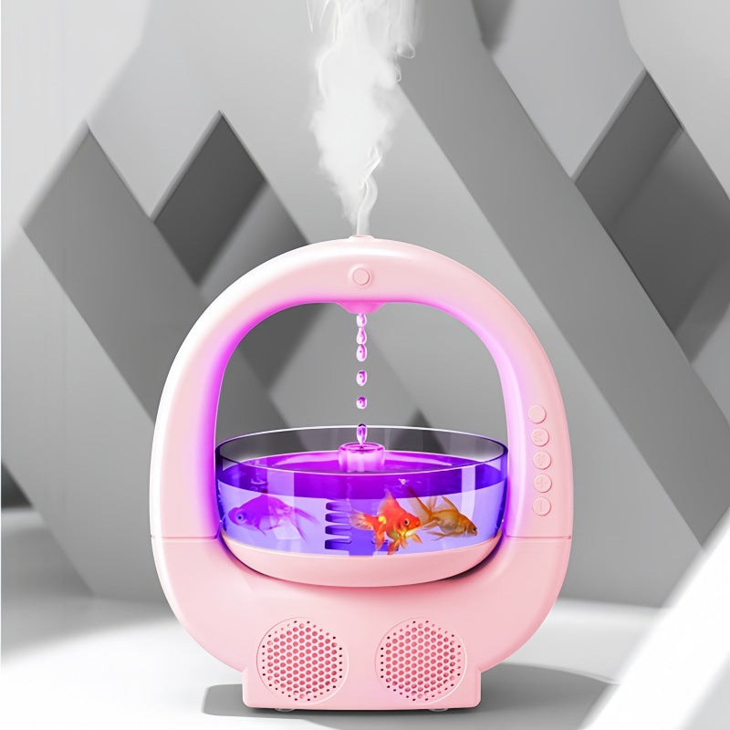 Pink 3 In 1 Anti Gravity Humidifier Multifunctional Aromatherapy Machine Bluetooth Compatible Speaker Fish Tank Ambient