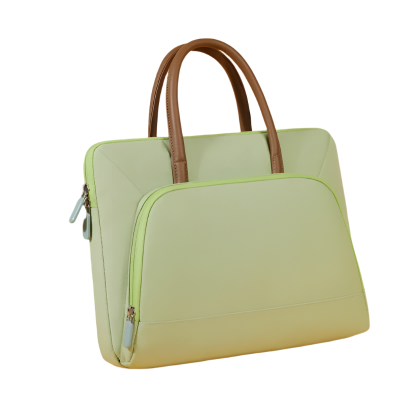 Green Simple & Stylish Laptop Bag Elegant Notebook Carrier For Students Professionals And Gift Purposes