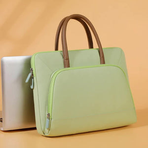 Green Simple & Stylish Laptop Bag Elegant Notebook Carrier For Students Professionals And Gift Purposes