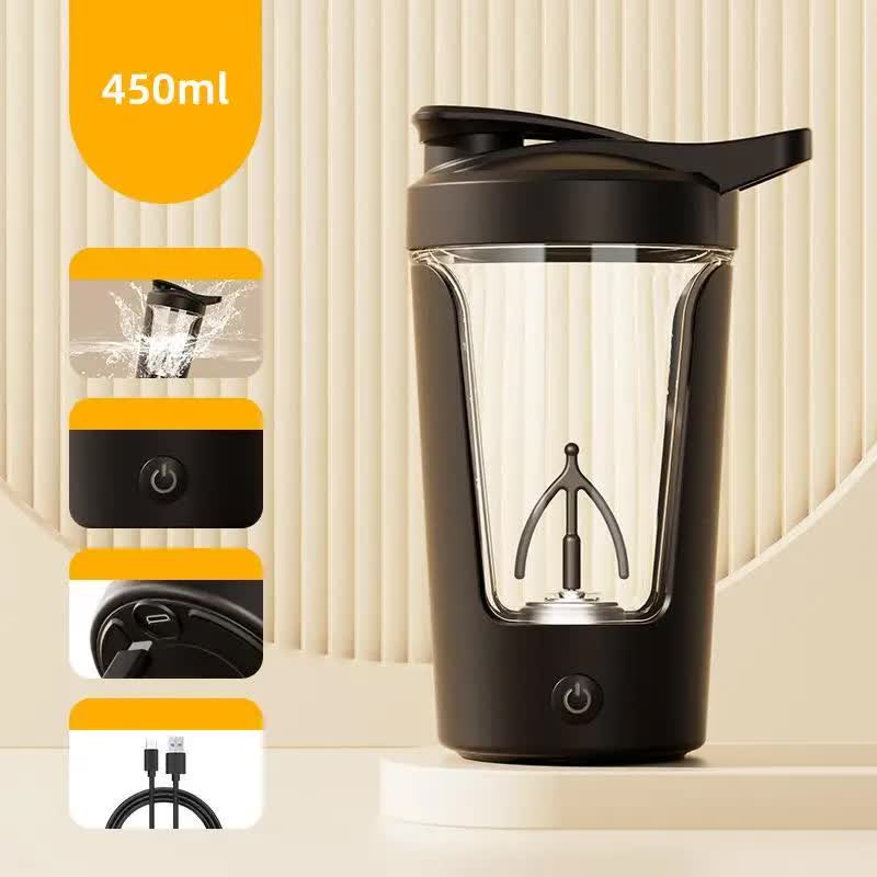 Black Usb Rechargeable Automatic Stirring Cup Leak Proof Temperature Resistant And Shockproof Electric Coffee Protein Mi