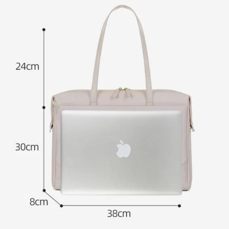 White Women's Work Tote Bag New Fashionable Laptop Large Capacity Business Briefcase Commute & Office