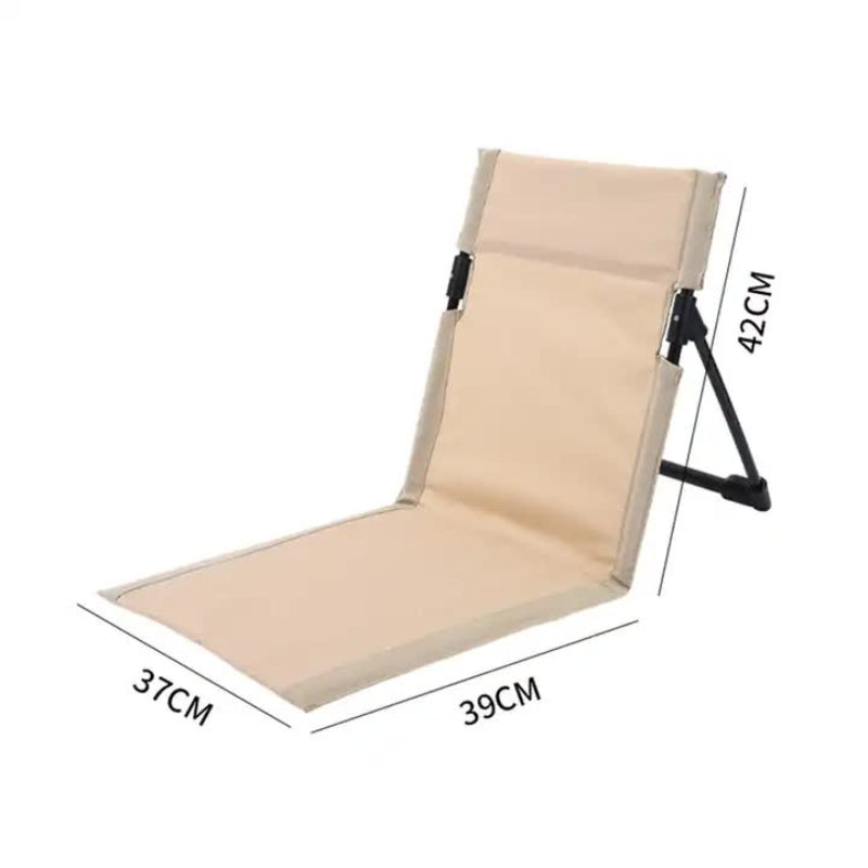 Black Outdoor Folding Lawn Chair With Backrest Lightweight Portable Camping Beach & Park Recliner Easy To Carry For Rela