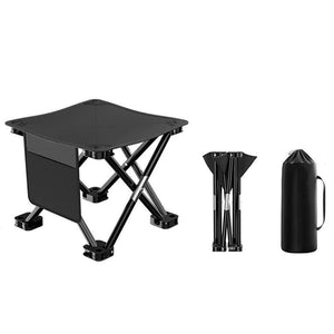 23 X 28Cm Black Outdoor Folding Stool Lightweight Portable Picnic Chair Fishing Camping Seat And Collapsible Bench For A