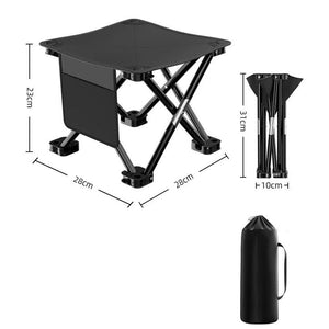 23 X 28Cm Black Outdoor Folding Stool Lightweight Portable Picnic Chair Fishing Camping Seat And Collapsible Bench For A