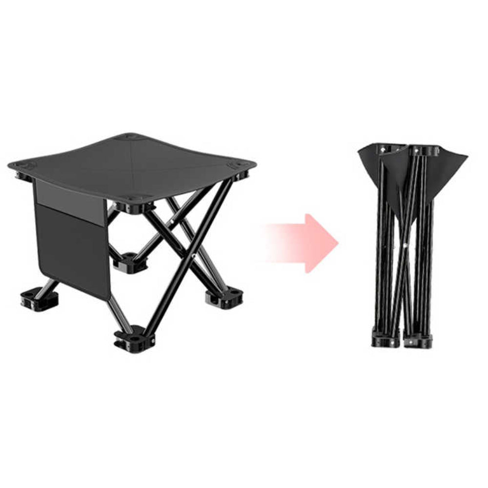 23 X 28Cm Black Outdoor Folding Stool Lightweight Portable Picnic Chair Fishing Camping Seat And Collapsible Bench For A