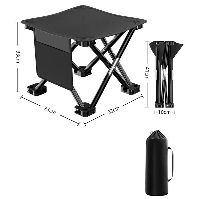 33*32Cm Black Outdoor Folding Stool Lightweight Portable Picnic Chair Fishing Camping Seat And Collapsible Bench For Act