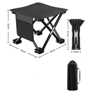 33*32Cm Black Outdoor Folding Stool Lightweight Portable Picnic Chair Fishing Camping Seat And Collapsible Bench For Act