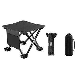 33*32Cm Black Outdoor Folding Stool Lightweight Portable Picnic Chair Fishing Camping Seat And Collapsible Bench For Act