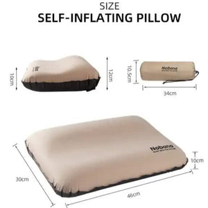 Black Automatic Inflatable 3D Outdoor Sponge Pillow Portable Camping Travel Neck Cushion Comfortable Air Mattress For Te