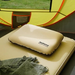 Dark Green Automatic Inflatable 3D Outdoor Sponge Pillow Portable Camping Travel Neck Cushion Comfortable Air Mattress F