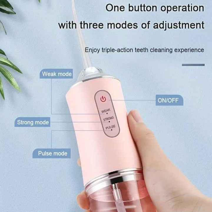 White Electric Portable Water Flosser Smart 4 Head Oral Irrigation Teeth Cleaner Pulse Cleaning For Home Use