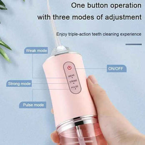 Green Electric Portable Water Flosser Smart 4 Head Oral Irrigation Teeth Cleaner Pulse Cleaning For Home Use