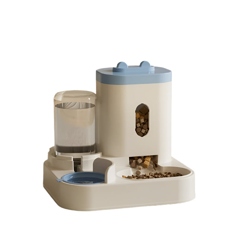 Blue Automatic Pet Feeder And Water Dispenser Smart Dog Bowl & Cat Universal Feeding Station Electric Fountain