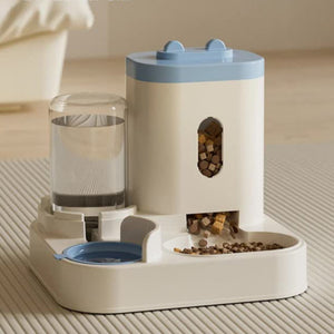 Blue Automatic Pet Feeder And Water Dispenser Smart Dog Bowl & Cat Universal Feeding Station Electric Fountain