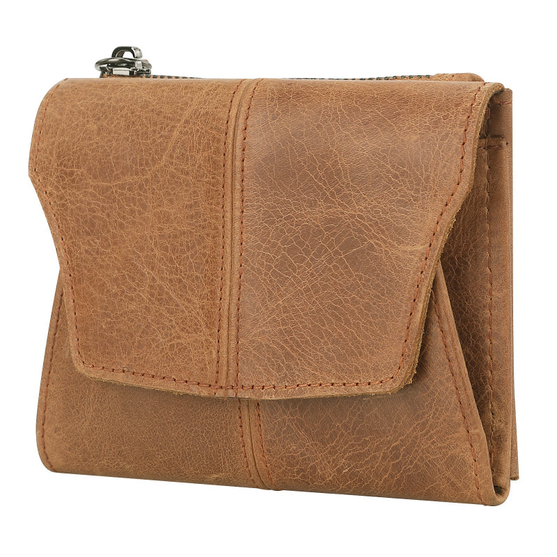 Light Brown Genuine Leather Women's Wallet Multifunctional Coin & Card Holder Fashionable Box In Top Grade Cowhide