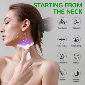 7 Color Led Neck Massager With Heat Therapy Modes Usb Rechargeable Beauty Device