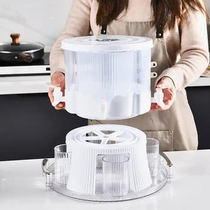 Only A Cold Water Bottle Large Capacity Rotating Beverage Dispenser With Faucet Multi Compartment Refrigerator Jug For J