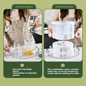 Only A Cold Water Bottle Large Capacity Rotating Beverage Dispenser With Faucet Multi Compartment Refrigerator Jug For J