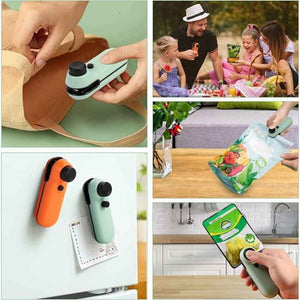 Black Portable Mini Food Vacuum Sealer Convenient Household Snack Bag Sealing Machine