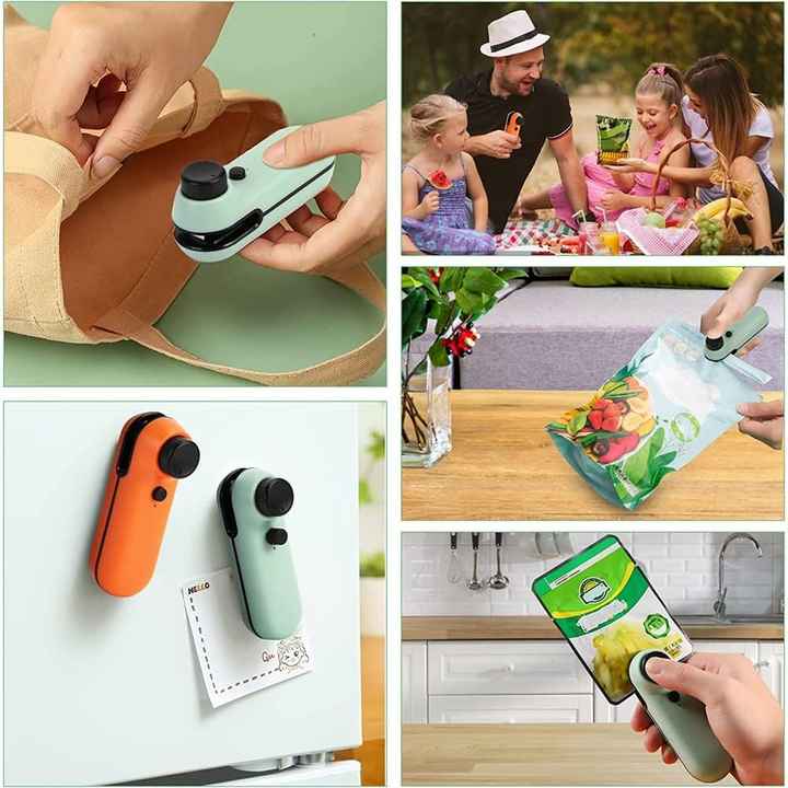 White Portable Mini Food Vacuum Sealer Convenient Household Snack Bag Sealing Machine