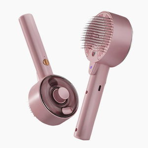 Pink Pet Grooming Spray And Massage Brush | One Click Hair Removal Comb For Cats & Dogs Uv Sterilization Mites Control