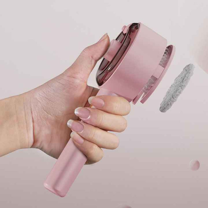 Pink Pet Grooming Spray And Massage Brush | One Click Hair Removal Comb For Cats & Dogs Uv Sterilization Mites Control