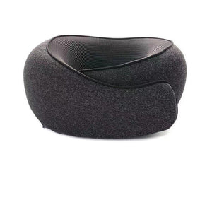 Dark Gray Hoo-And-Loop Tape Memory Foam U Shaped Neck Pillow Snail Travel Cushion For Airplane Office Nap Adjustable Wit