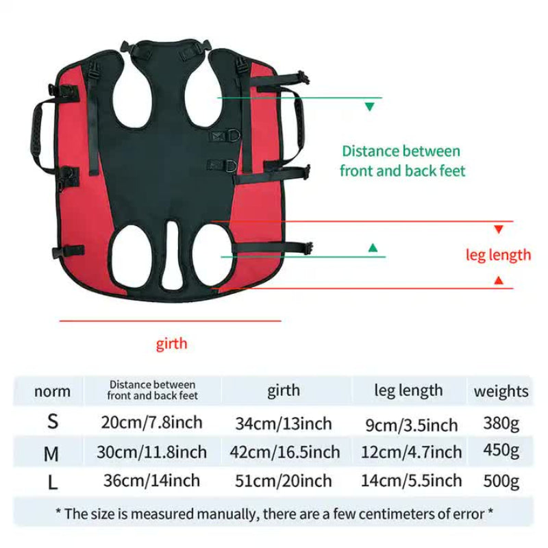 S Red Multifunctional Pet Backpack With Adjustable Straps Outdoor Assist Walking Harness Carrier For Dogs And Cycling