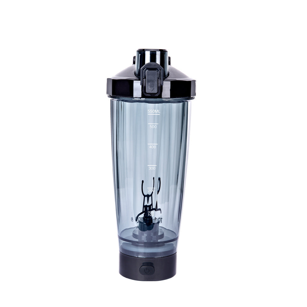 Black Portable Electric Shaker Bottle Without Led Light 550Ml Sports Protein Mixer Cup For Gym And Travel