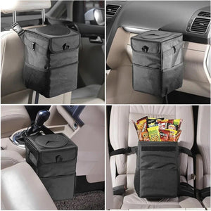 Car Trash Can Waterproof Insulated Cooler Bag Foldable Auto Organizer Multi Purpose