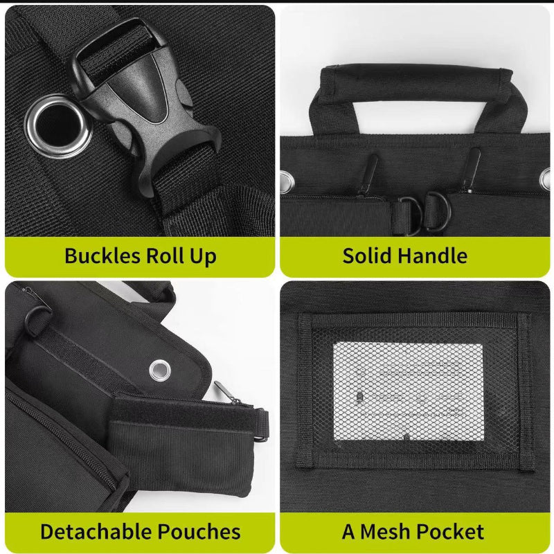 Car Tool Roll Up Bag Portable Electrician & Woodworking Organizer Multi Pocket Storage