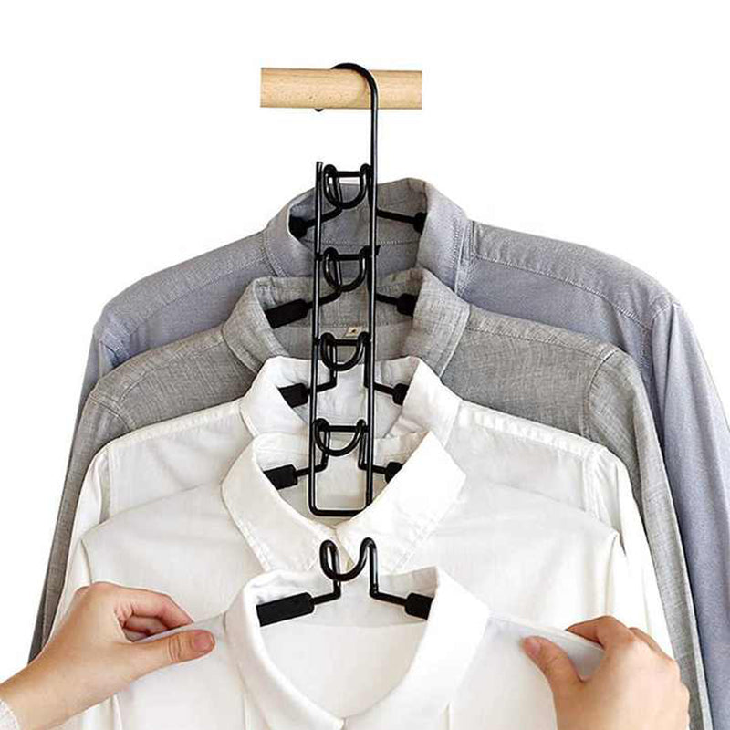 2 Pcs Grey Children's Multi Layer Foam Hanger Detachable Non Slip Clothes Rack Space Saving Wardrobe Organizer