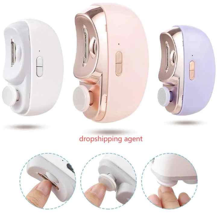 Pink Automatic Electric Nail Clipper & Grinder Multi Functional Safe Trimmer For Adults Kids