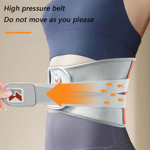 Grey And Orange Wireless Heated Waist Massager With Lumbar Support Smart Back Pain Relief Device