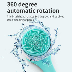 White Electric Bath Brush & Multi Functional Massager Long Handle Waterproof Body Cleansing Tool