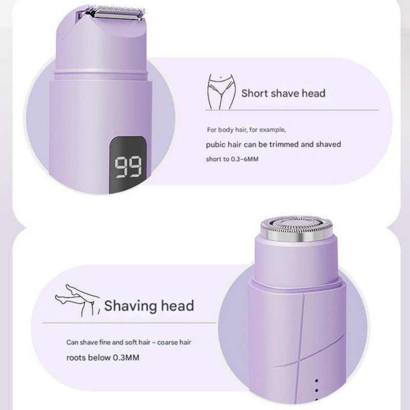 Purple Portable Wireless Electric Hair Remover A Dual Head Rechargeable Mini Shaver For Womenas Sensitive Areas