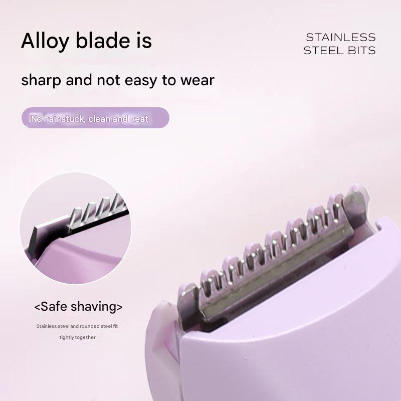 Light Yellow Portable Wireless Electric Hair Remover Dual Head Rechargeable Mini Shaver For Women's Sensitive Areas