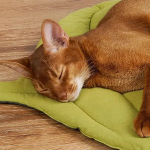 1 Pcs Green Leaf Shaped Pet Sleeping Mat Durable Dog Floor Pad & Cat Bed For And Playtime