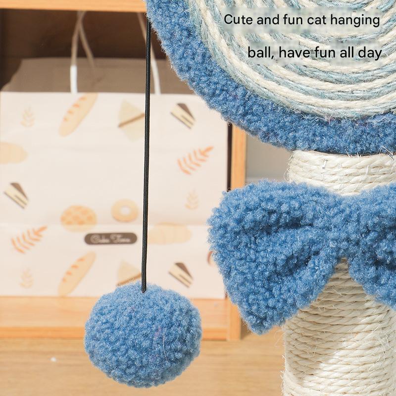 Blue Durable Mushroom Cat Scratching Post Anti Slip No Debris Pad With Sofa Protection For Small Cats