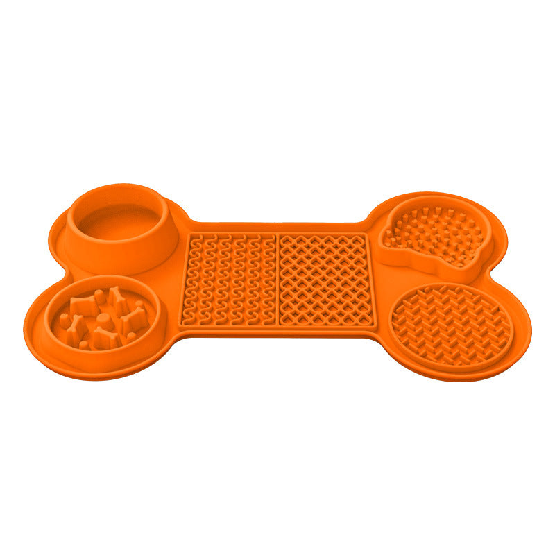 Orange Silicone Pet Licking Mat Slow Feeder Pad With Strong Suction And Foldable Design Heat Resistant 40Ac To 240Ac For