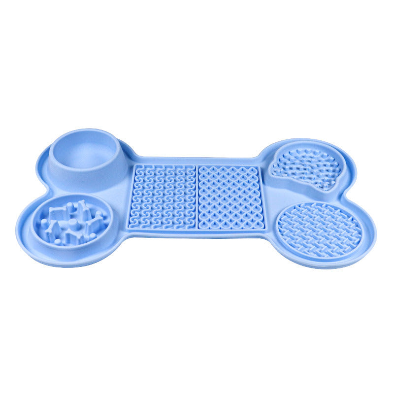 Light Blue Silicone Pet Licking Mat Slow Feeder Pad With Strong Suction And Foldable Design Heat Resistant 40Ac To 240Ac